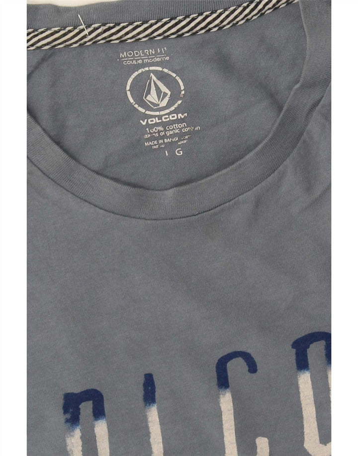Volcom Herre Modern Fit Grafisk T-Shirt Top Stor Blå Bomuld
