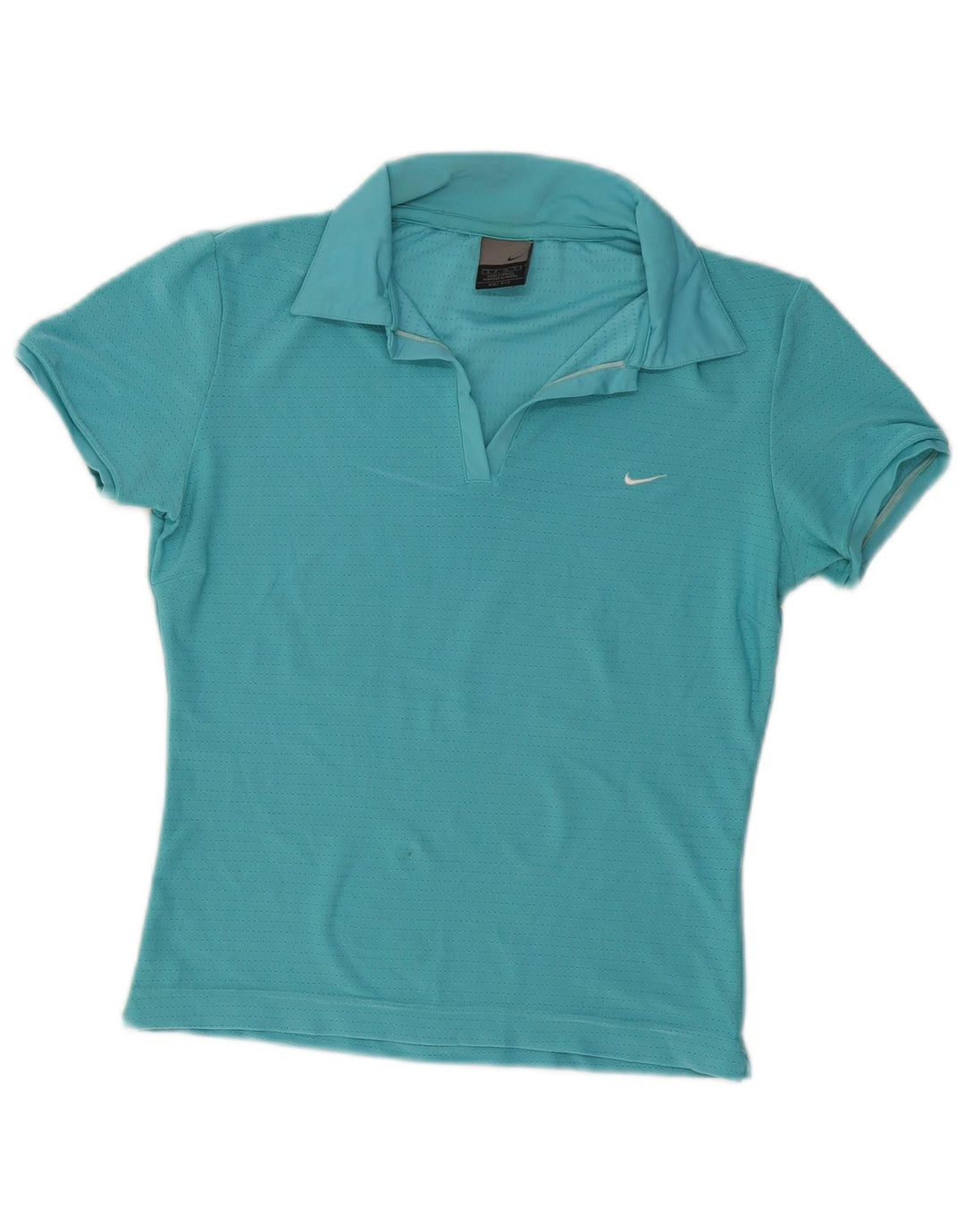 Nike Dame Dri Fit Polo Shirt UK 10 Lille turkis polyester