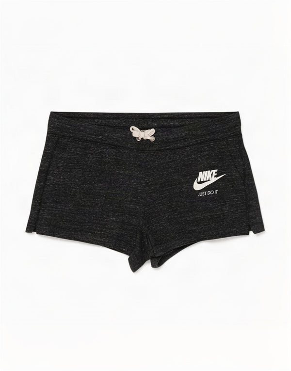 Nike Womens Sport Shorts UK 16 Large Black Flecked Cotton