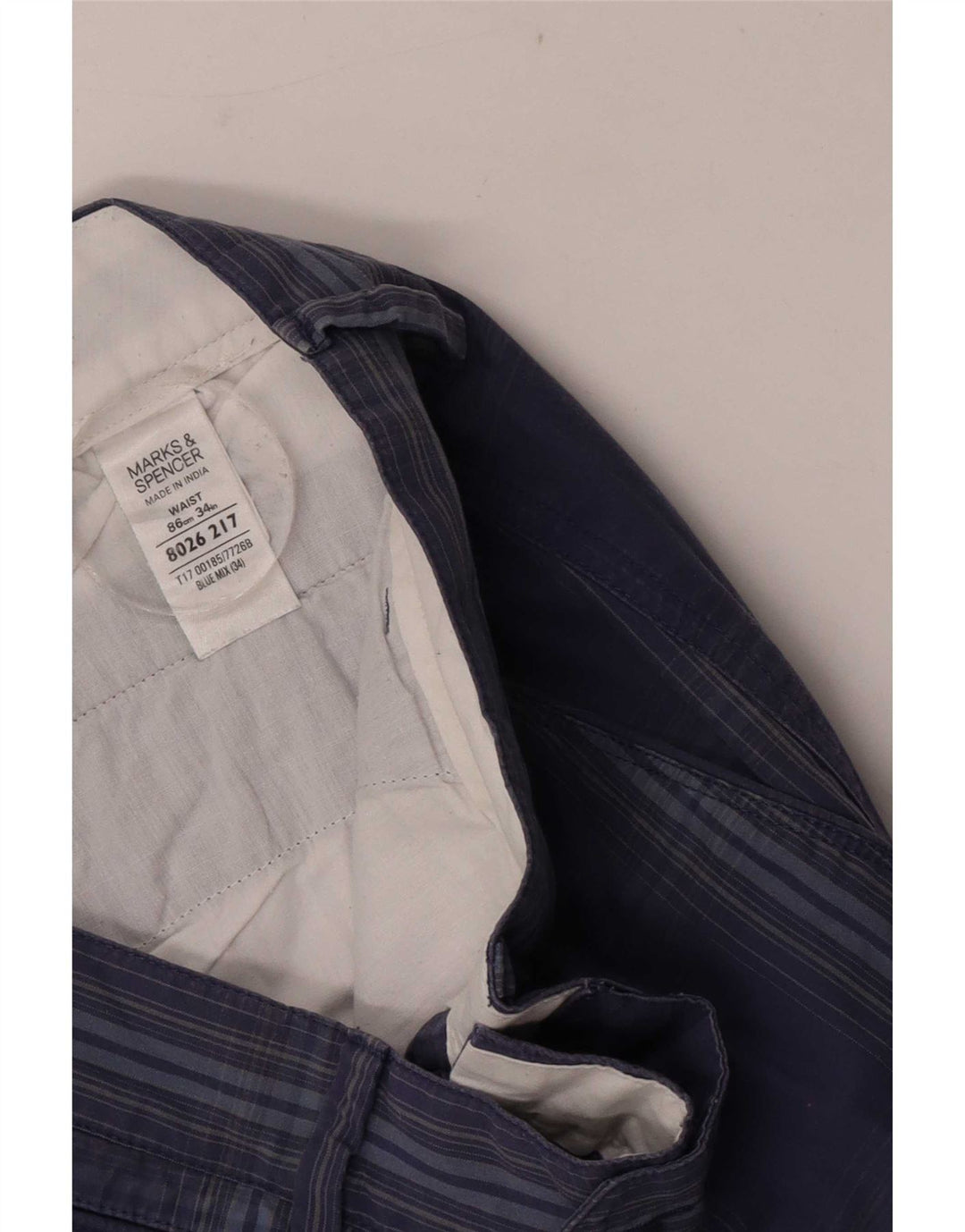 Marks & Spencer Chino Shorts til mænd store W34 blå ternet bomuld