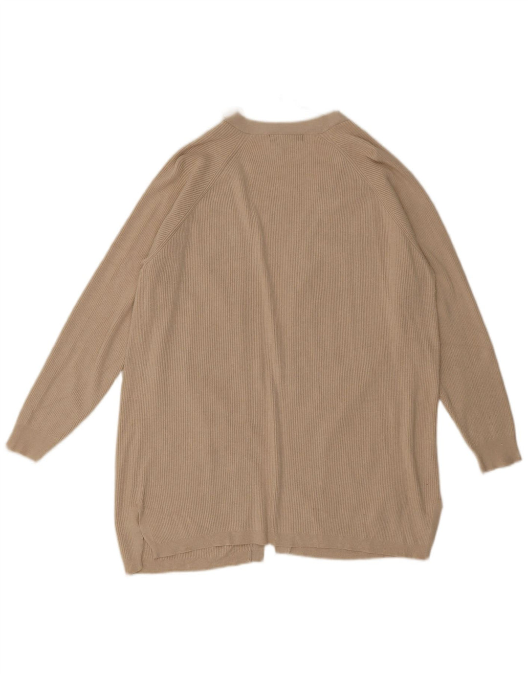Marks & Spencer Dame Longline Åben Cardigan Sweater UK 14 Large Beige