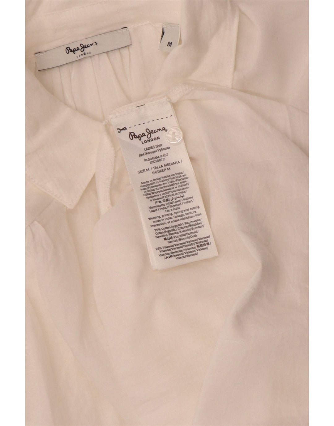 PEPE Jeans Dame Oversized skjorte UK 14 Medium White Bomuld