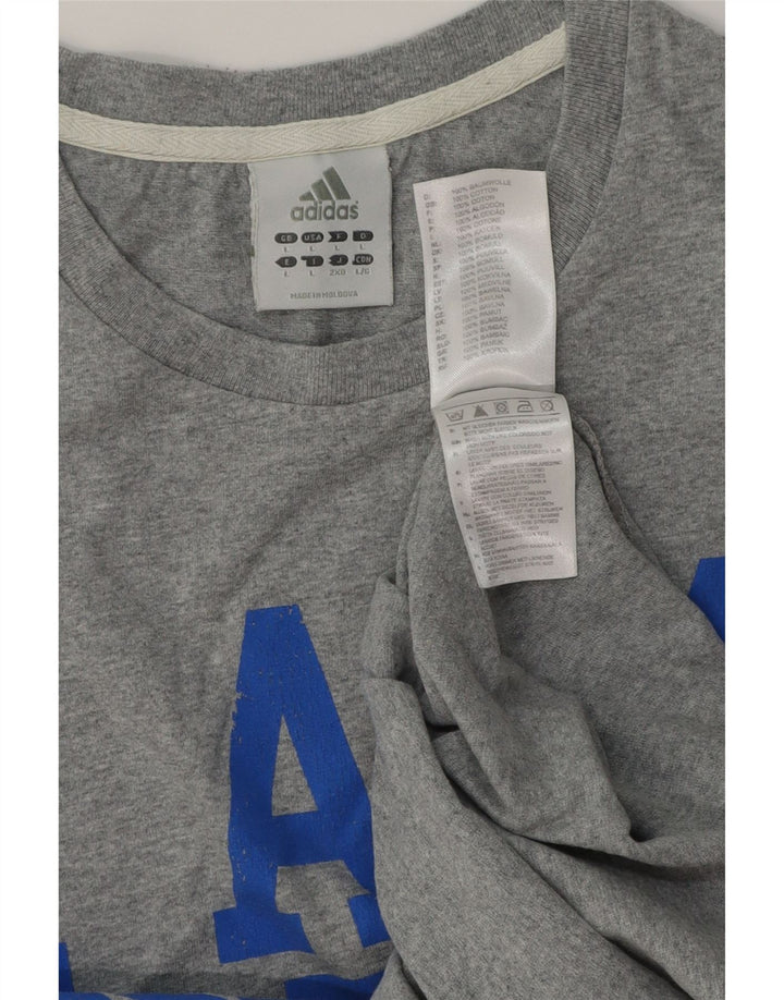 ADIDAS Grafisk T-shirt top til mænd, stor grå bomuld