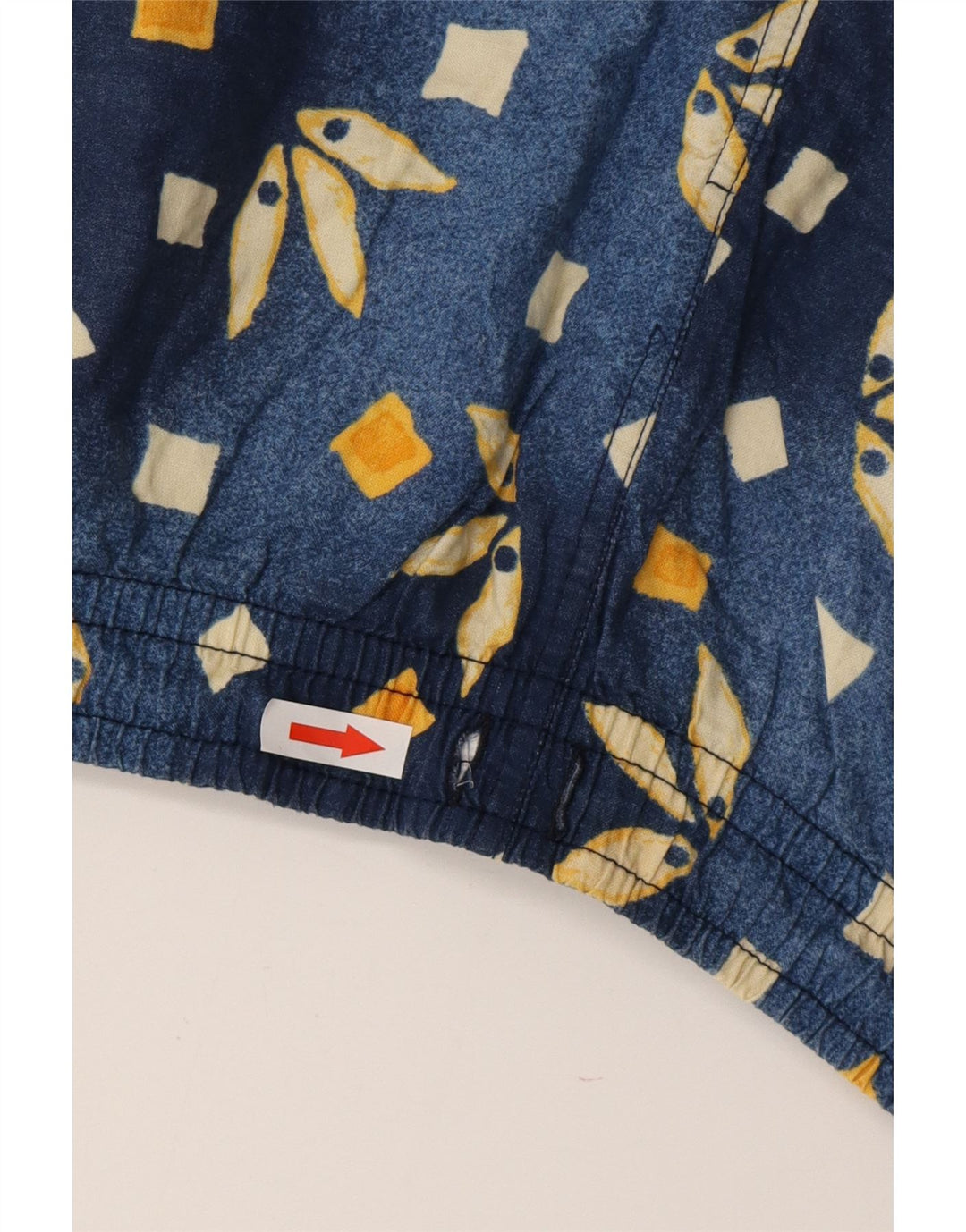 VINTAGE Badeshorts til mænd XL Blå geometrisk bomuld