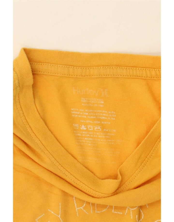 HURLEY Boys Graphic T-Shirt Top 10-11 Years Medium Yellow Cotton Vintage Hurley and Second-Hand Hurley from Messina Hembry 