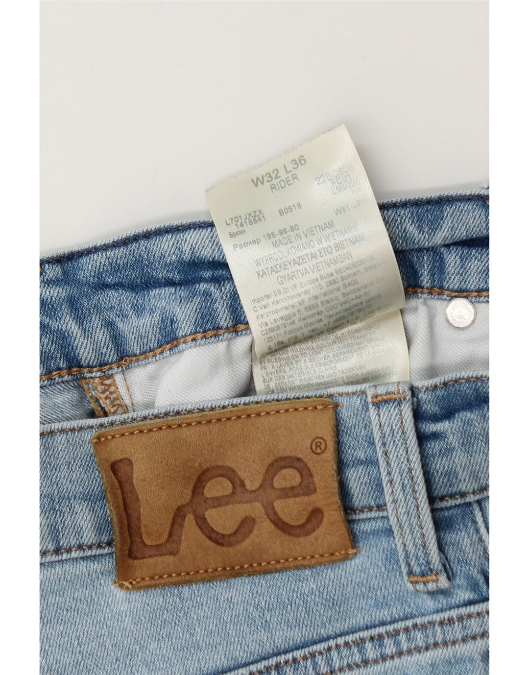 LEE Herre Rider Slim Jeans W32 L36 Blå Bomuld