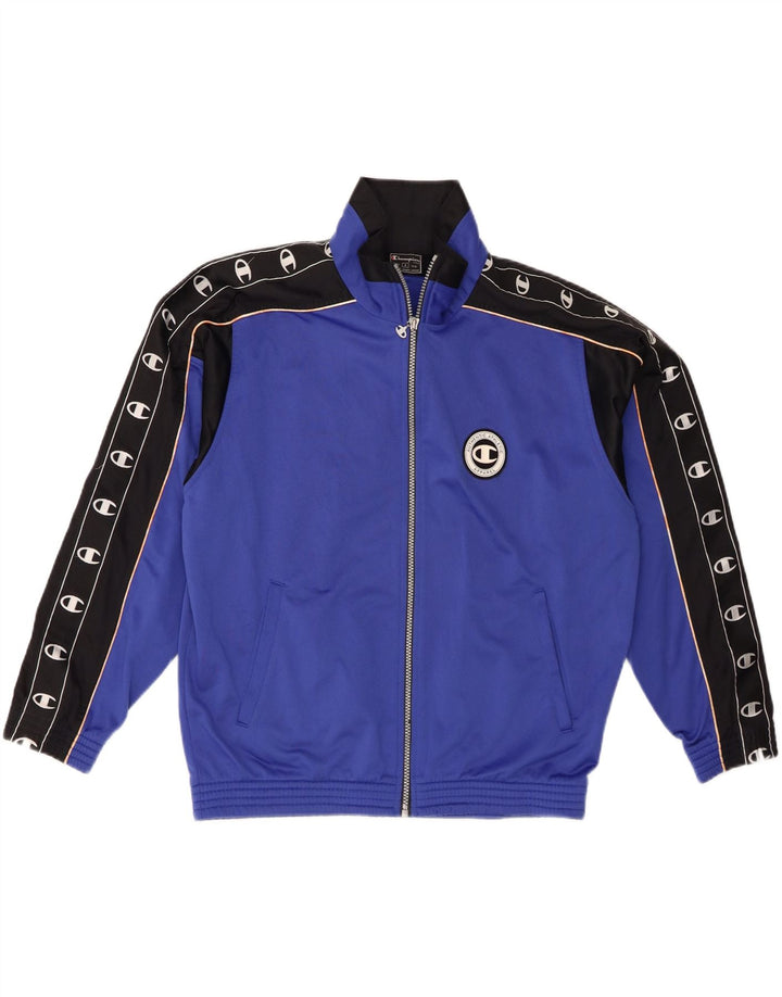 Champion Herre grafisk træningsdragt Topjakke Lille Blå Colourblock Polyester