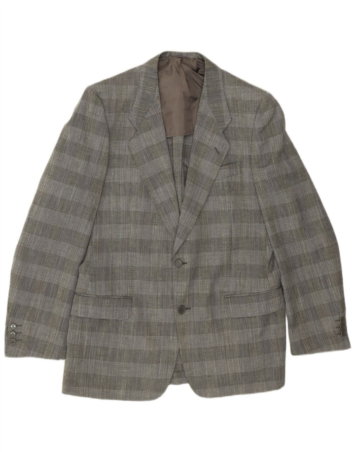 Facis Herre 2-knaps blazerjakke IT 52 XL Grå Houndstooth Polyester