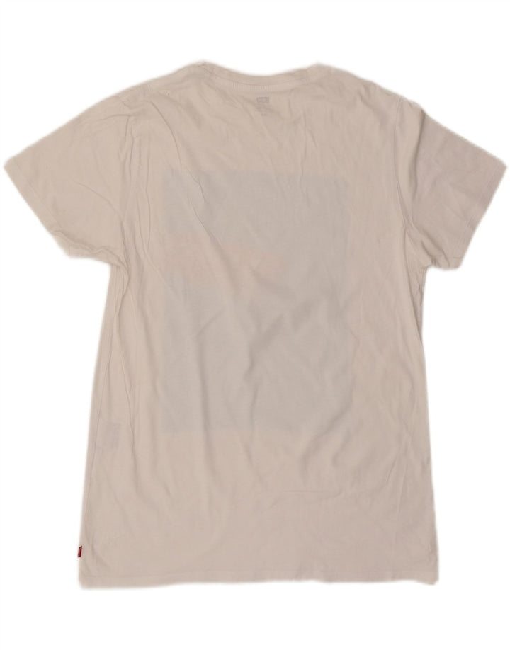 LEVI'S Grafisk T-Shirt Top til kvinder DK 16 Stor Hvid