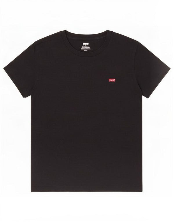 Levi's Dame T-Shirt Top UK 10 Lille Sort Bomuld