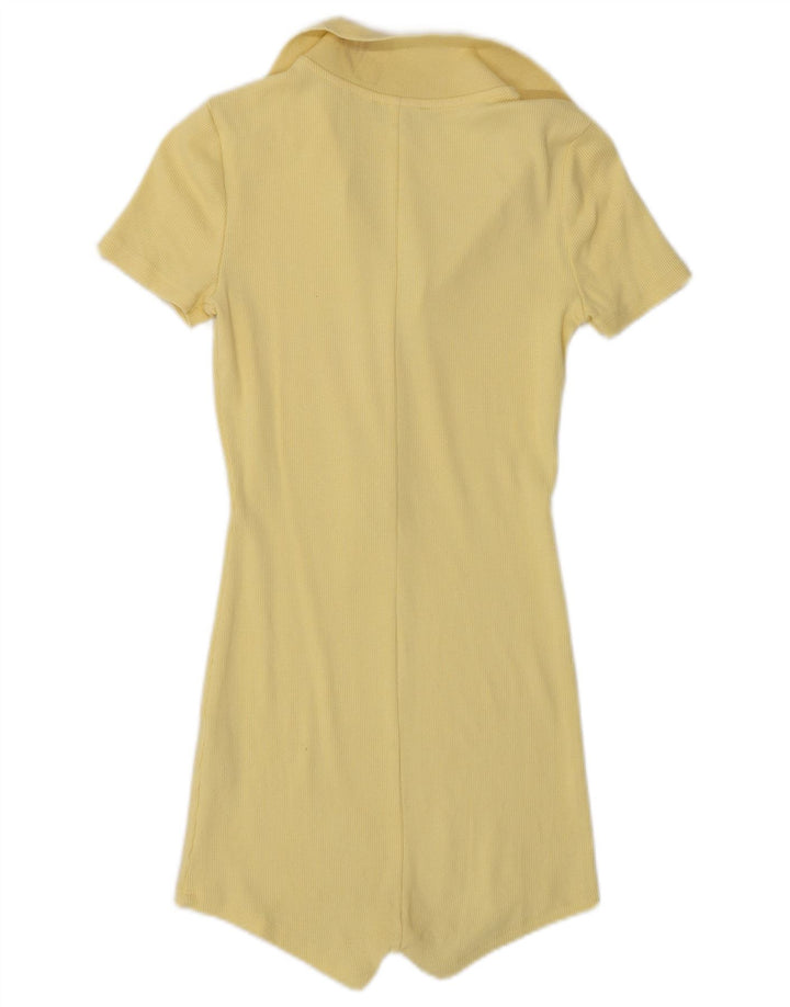 Zara Dame Kortærmet Playsuit UK 8 Lille Gul