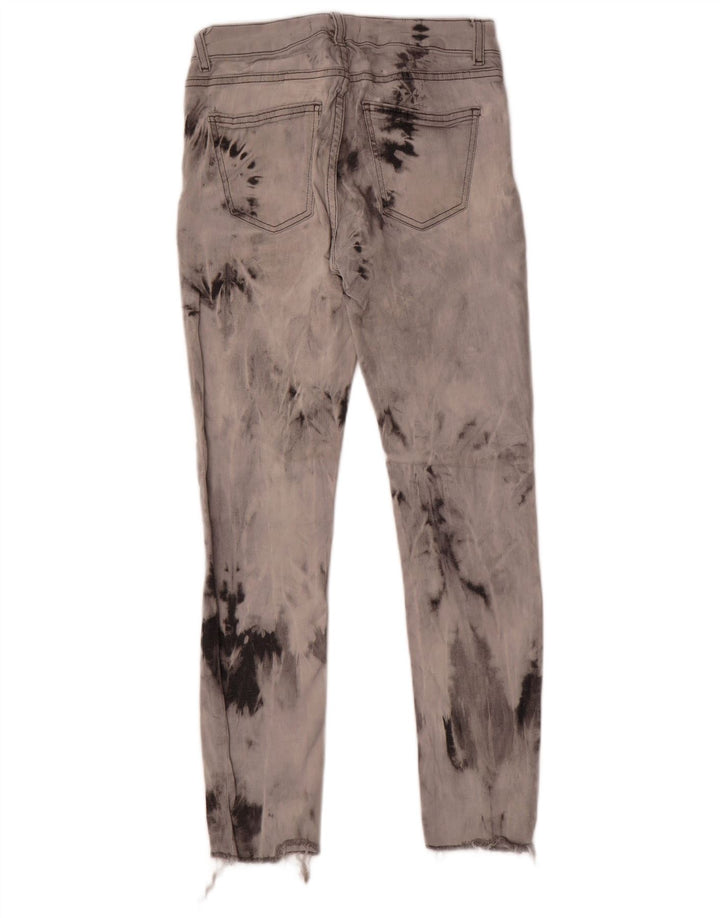 Zara Dame Slim Jeans EU 38 Small W28 L27 Grey Tie Dye