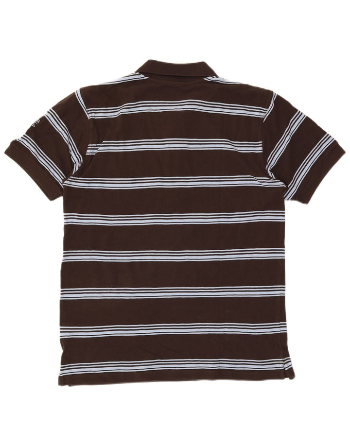 Slam herre poloshirt stor brun stribet bomuld