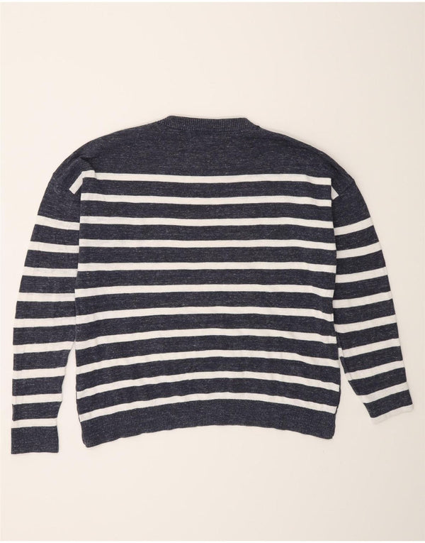 Fat Face Dame Boat Neck Jumper Sweater UK 10 Small Navy Blue Striped