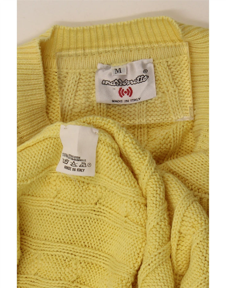 MARRONETTO Herre V-hals sweater Medium Gul Bomuld