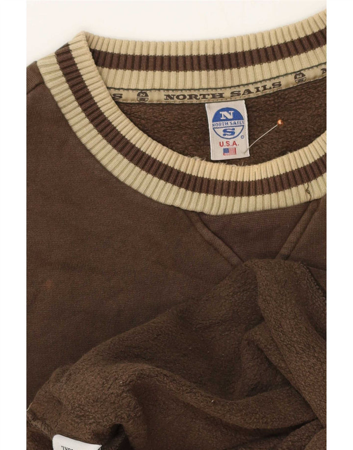 North Sails Herre Grafisk Sweatshirt Jumper XL Brun Colourblock Bomuld