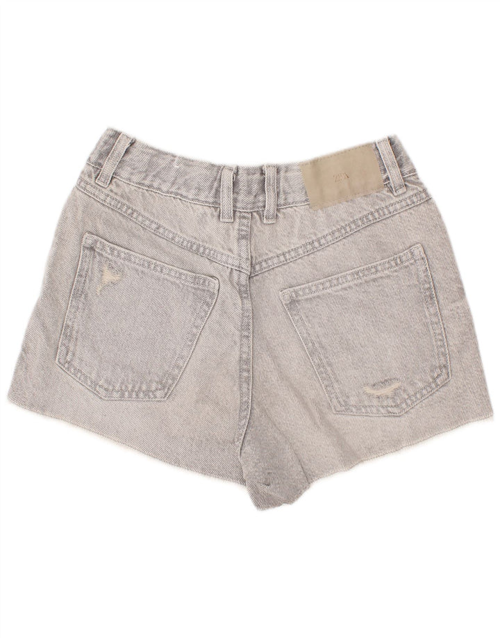 Zara Piger Distressed Denim Shorts 11-12 år W24 Grå