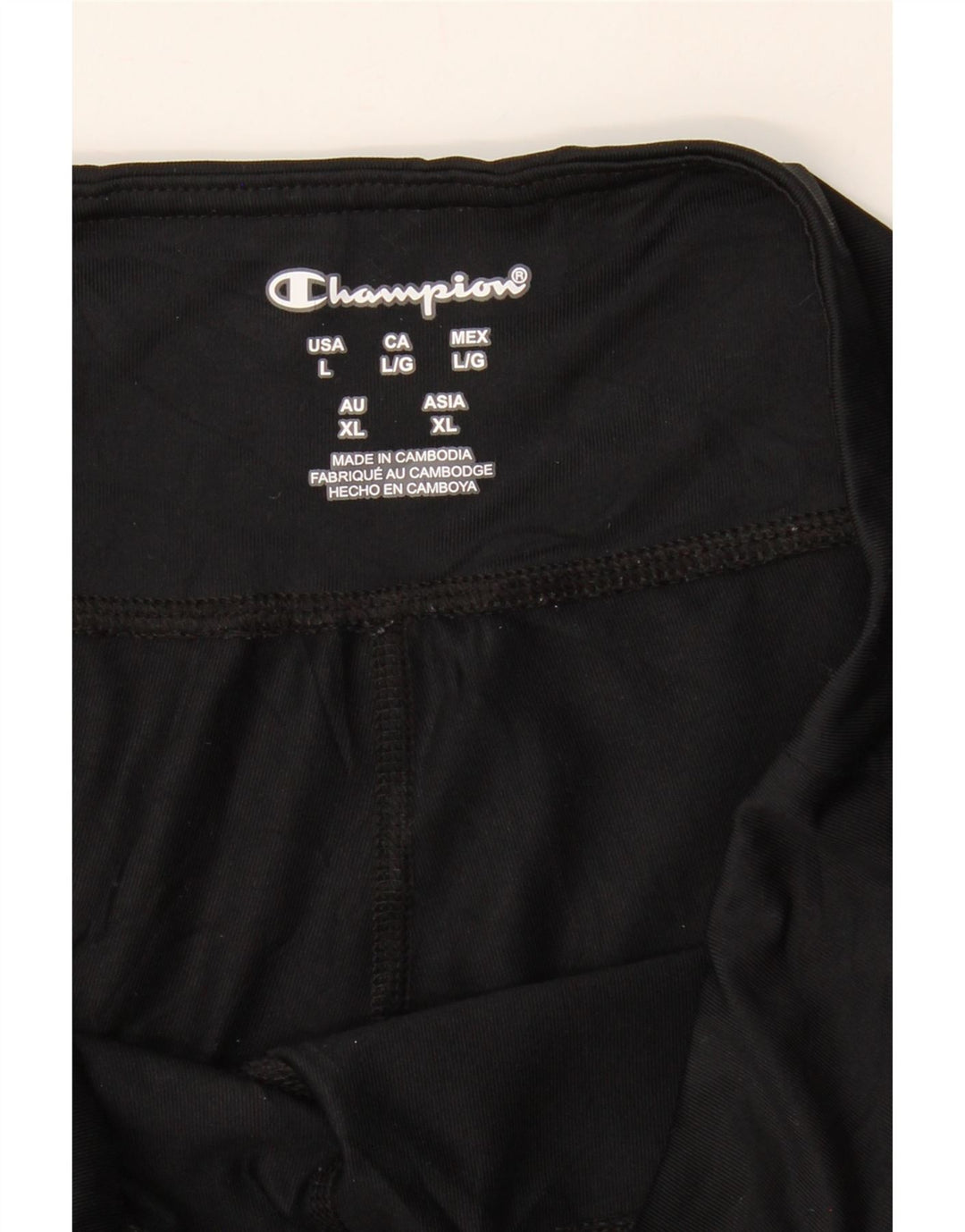 CHAMPION Womens Capri Leggings UK 14 Large  Black Polyester Vintage Champion and Second-Hand Champion from Messina Hembry 