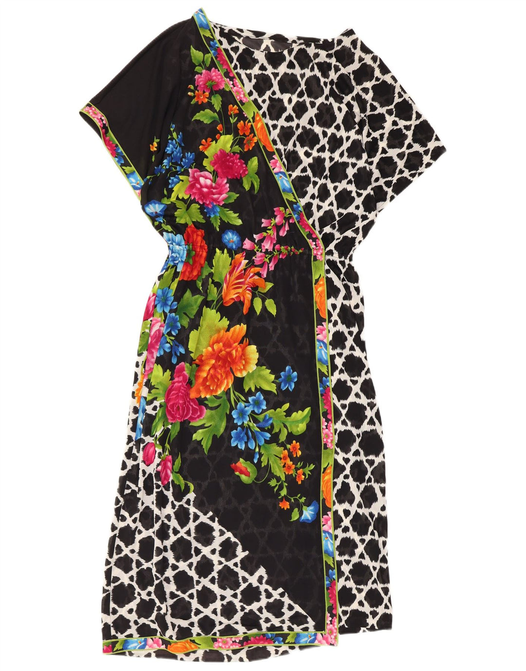 Vintage Kvinders Skede Kjole UK 14 Medium Multicolored Floral