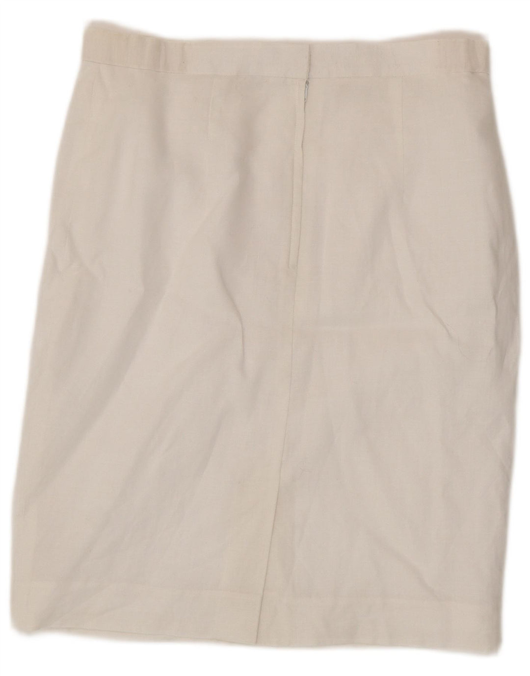 VINTAGE Womens Pencil Skirt UK 12 Medium W30  White Linen