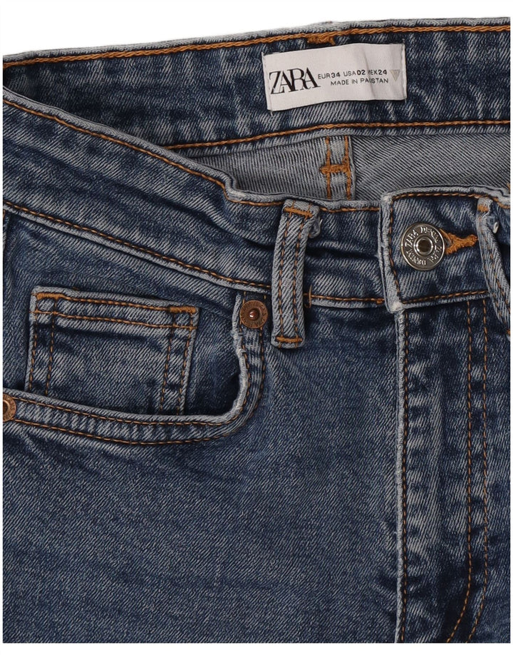 Zara Dame Bootcut Jeans EU 34 2XS W24 L26 Blå