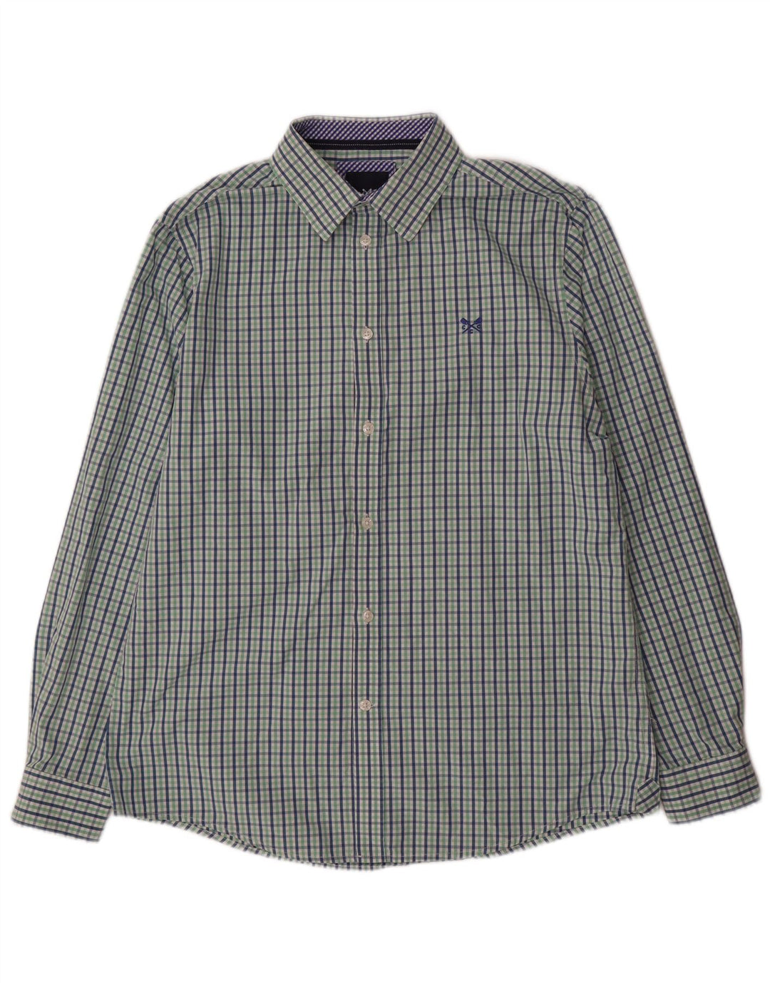 Crew Clothing Herre Classic Fit skjorte Medium Green Gingham Cotton