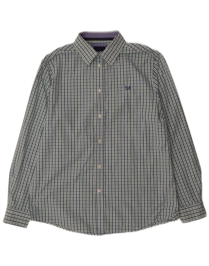 Crew Clothing Herre Classic Fit skjorte Medium Green Gingham Cotton
