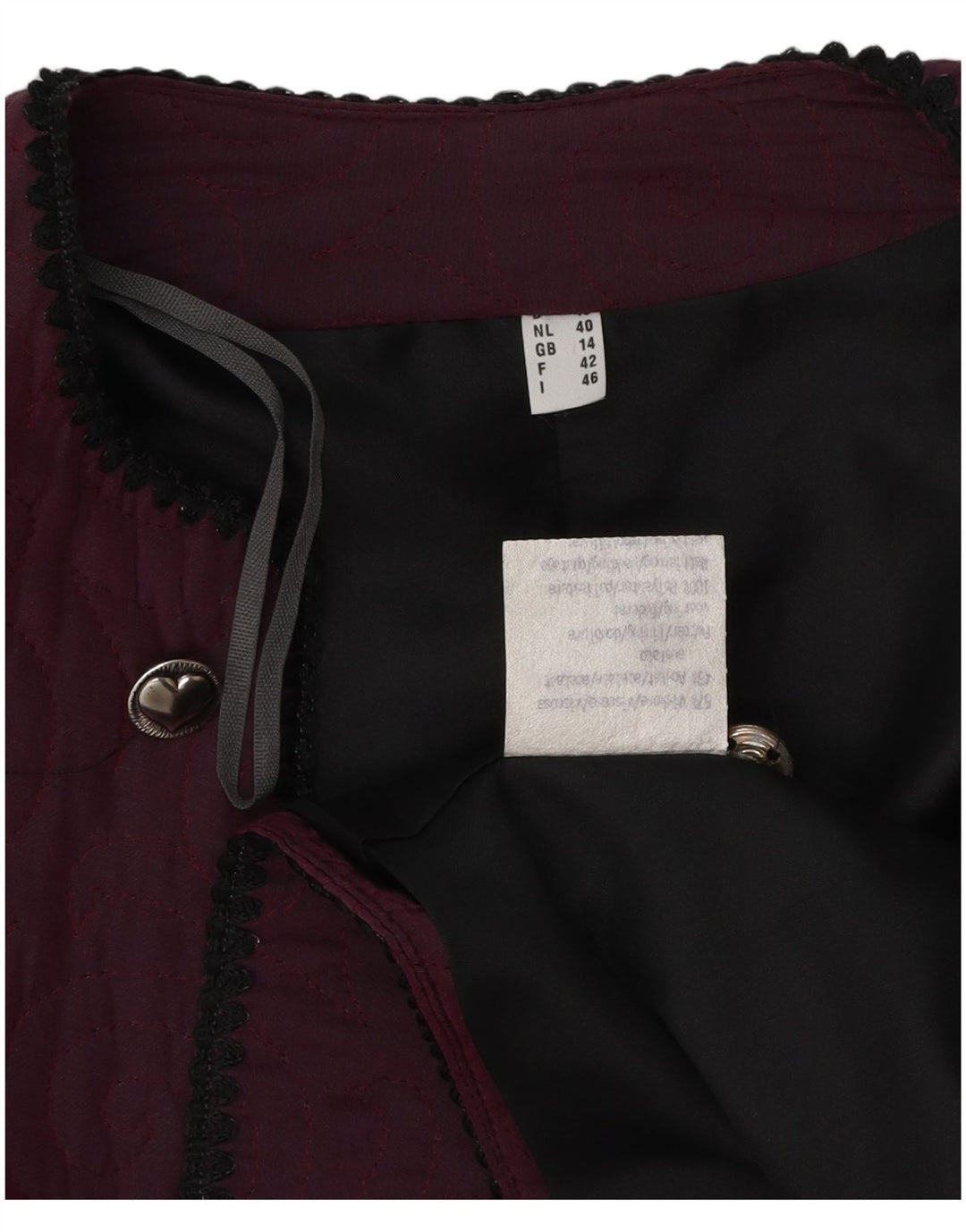 Vintage Dame Bolero Jacket UK 14 Medium Purple Viscose