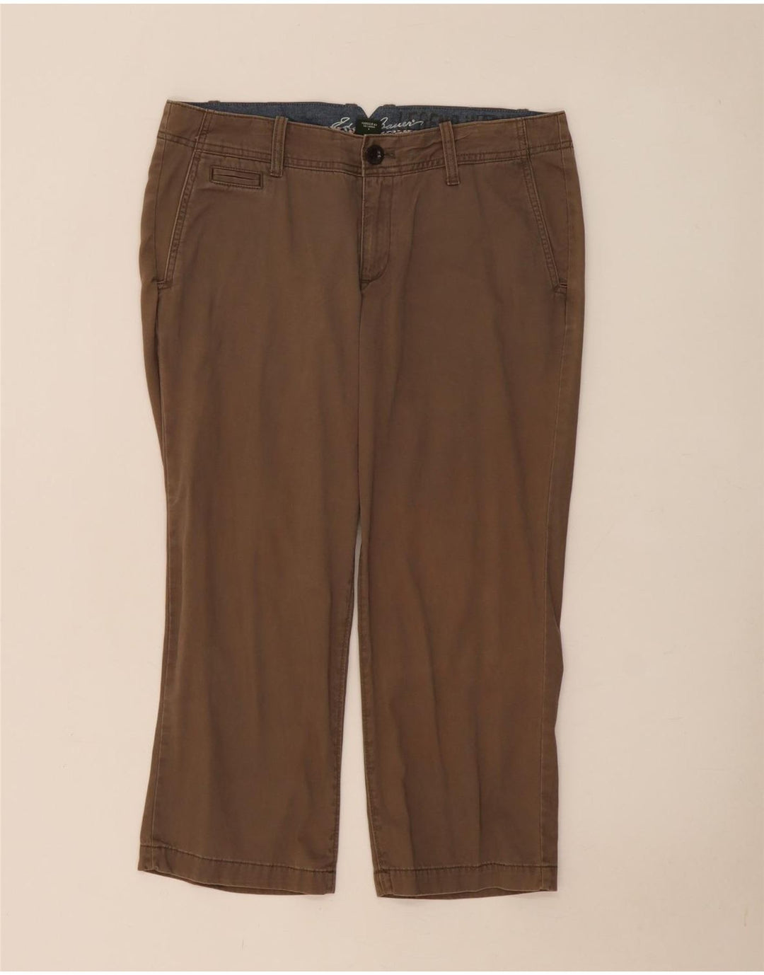 Eddie Bauer Dame Capri Bukser US 8 Medium W34 L23 Beige Bomuld