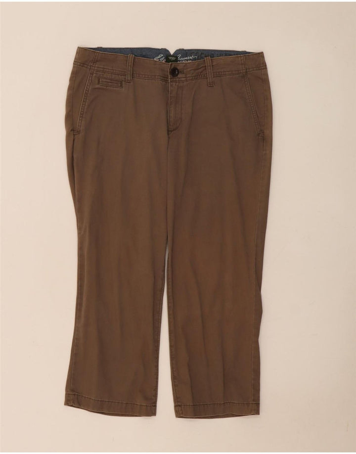 Eddie Bauer Dame Capri Bukser US 8 Medium W34 L23 Beige Bomuld