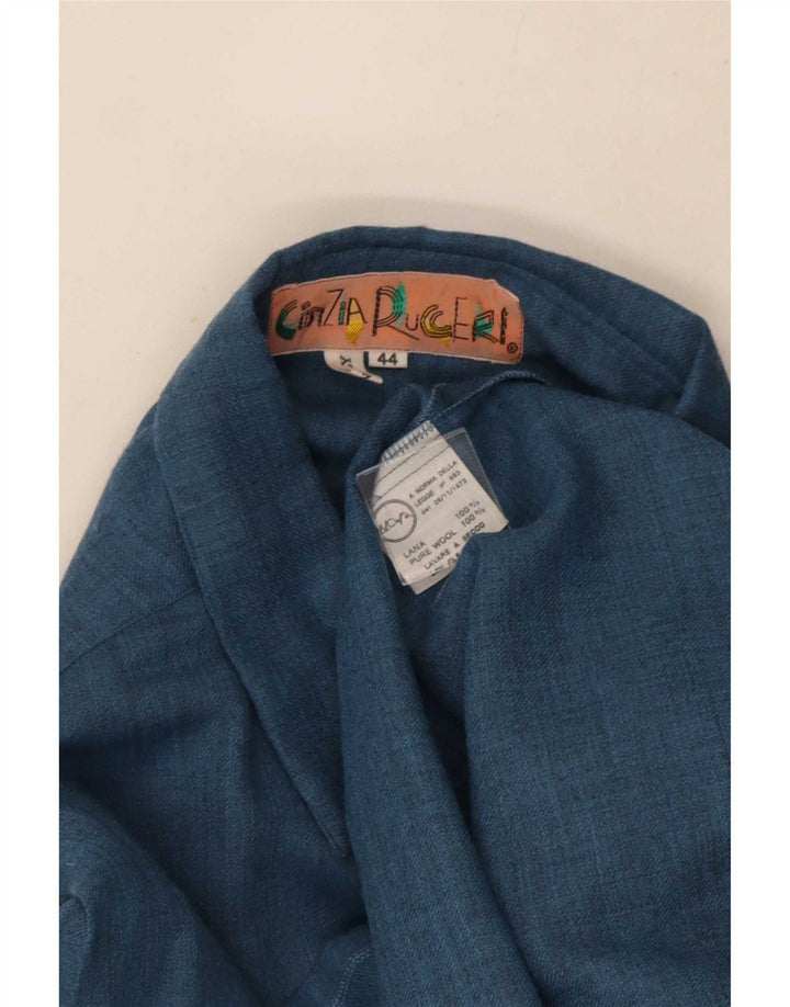 Cinzia Rocca Oversized skjorte til kvinder IT 44 Medium Blue Wool