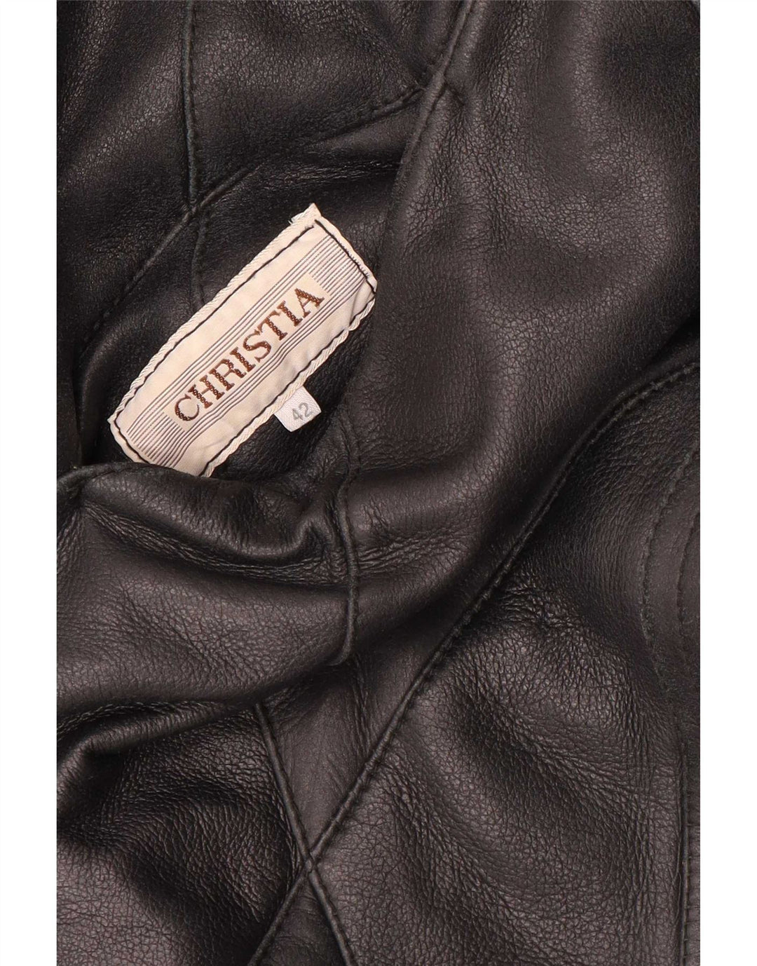 Christia Dame Oversized Shearling Coat EU 42 Large Navy Blue