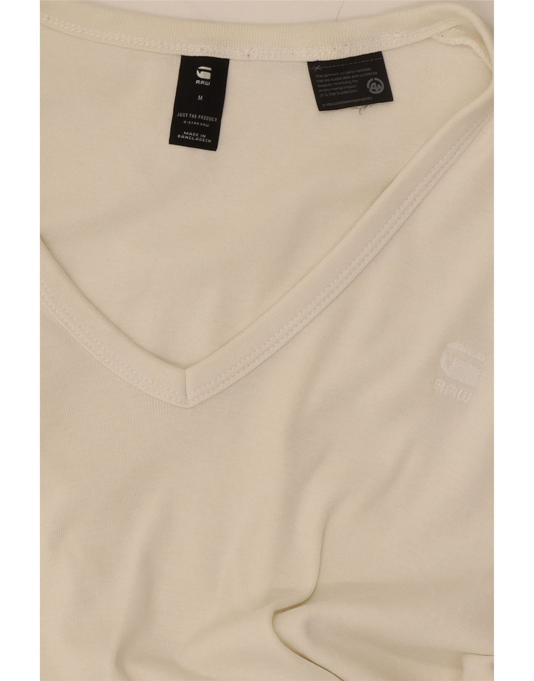 G-STAR Mens T-Shirt Top Medium White Cotton Vintage G-Star and Second-Hand G-Star from Messina Hembry 