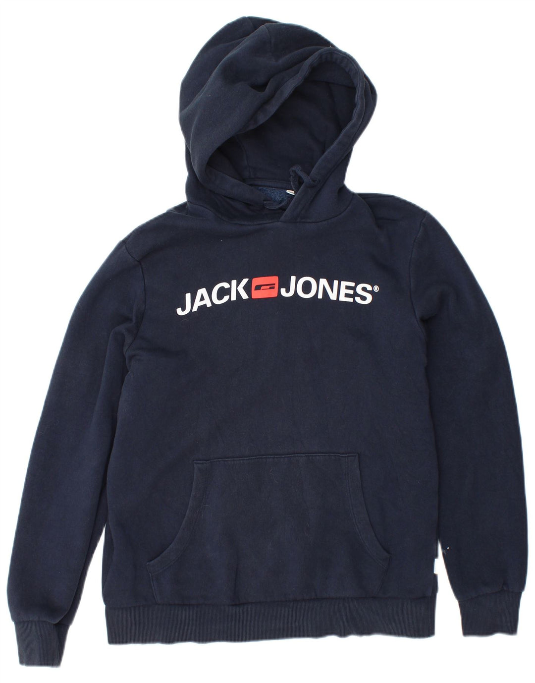 JACK & JONES Grafisk hættetrøje til mænd mellem marineblå bomuld