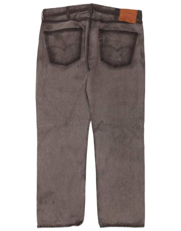 LEVI'S Herre 501 Straight Jeans W38 L30 Grå Bomuld