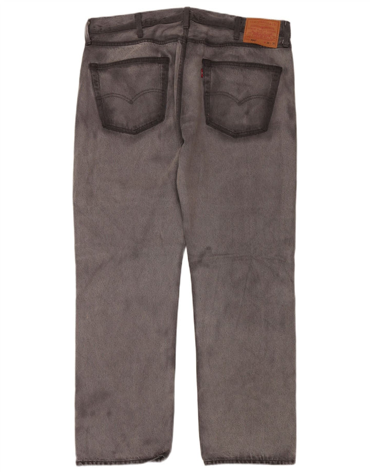 LEVI'S Herre 501 Straight Jeans W38 L30 Grå Bomuld