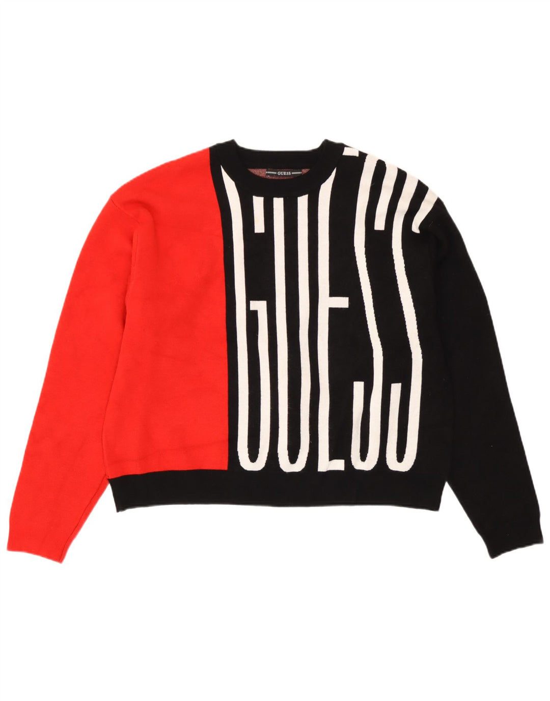 Guess Dame Oversized Crew Neck sweater UK 8 Small Black