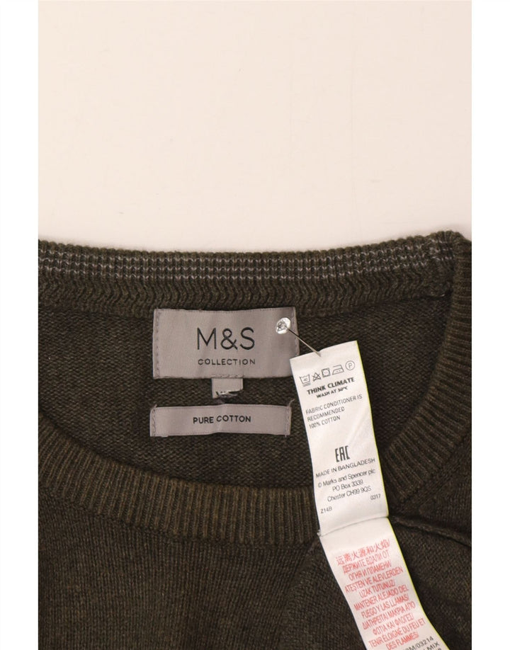 Marks & Spencer Herre sweater med rund hals 2XL grøn bomuld
