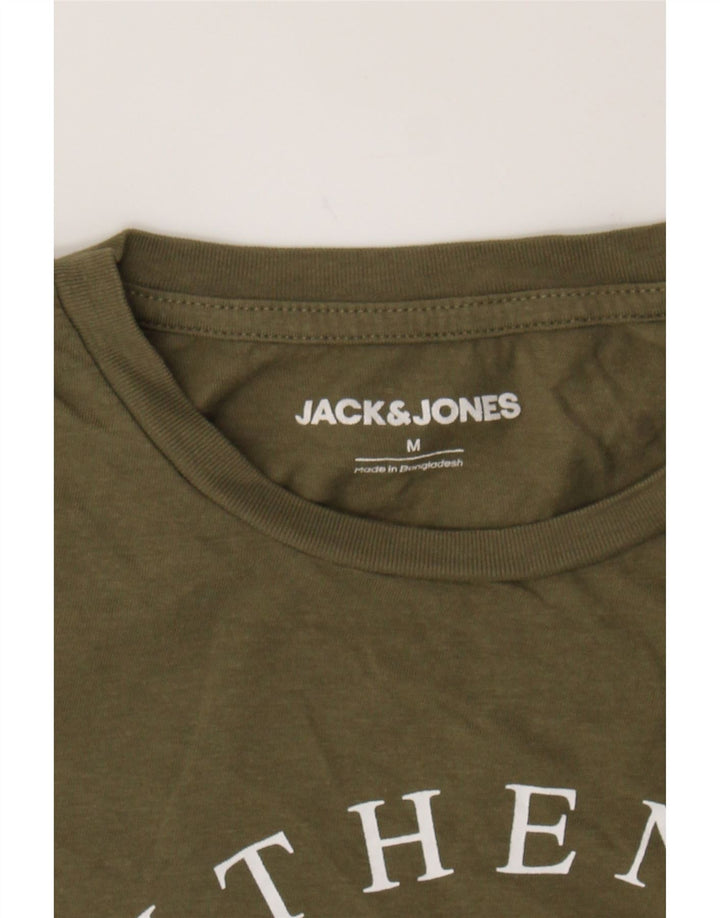 JACK & JONES Mens Graphic T-Shirt Top Medium Khaki Cotton Vintage Jack & Jones and Second-Hand Jack & Jones from Messina Hembry 