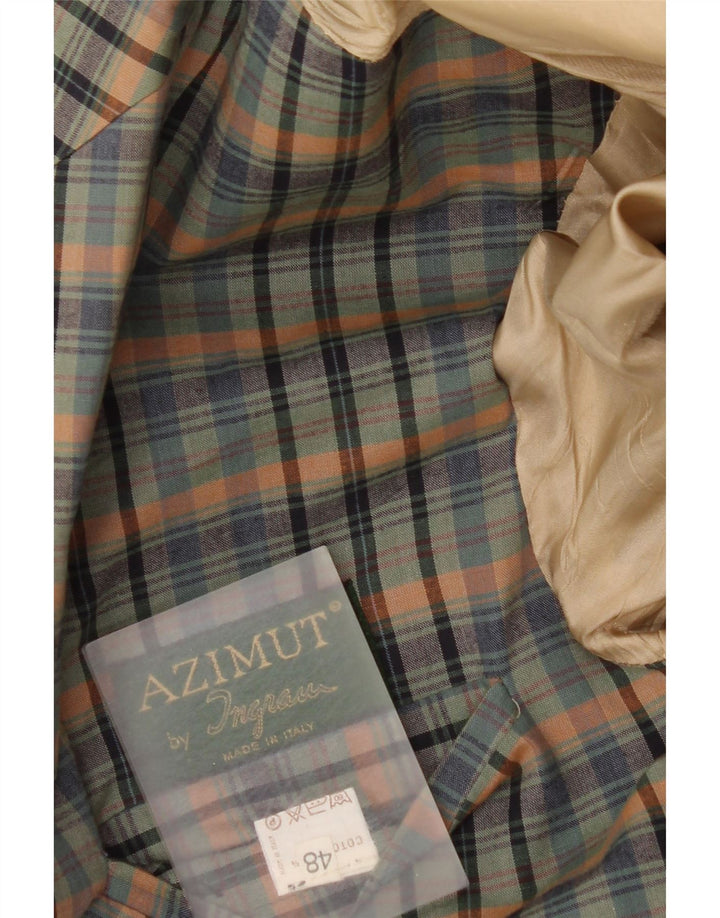 Ingram Dame Azimut 2 Button Blazer Jacket IT 48 XL Grøn ternet bomuld