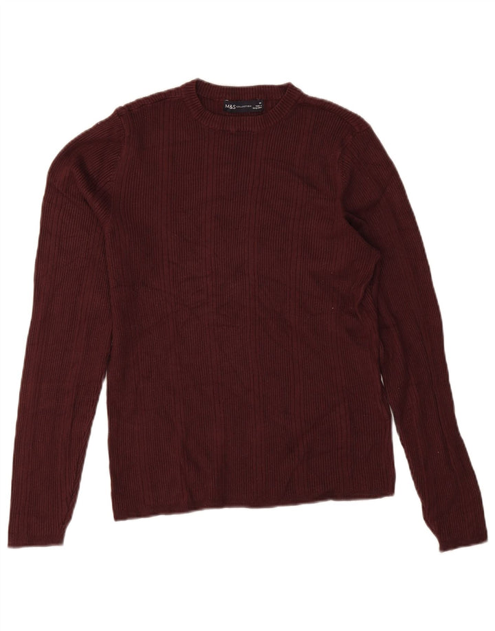 Marks & Spencer Dame sweater med rund hals DK 14 Medium Burgundy