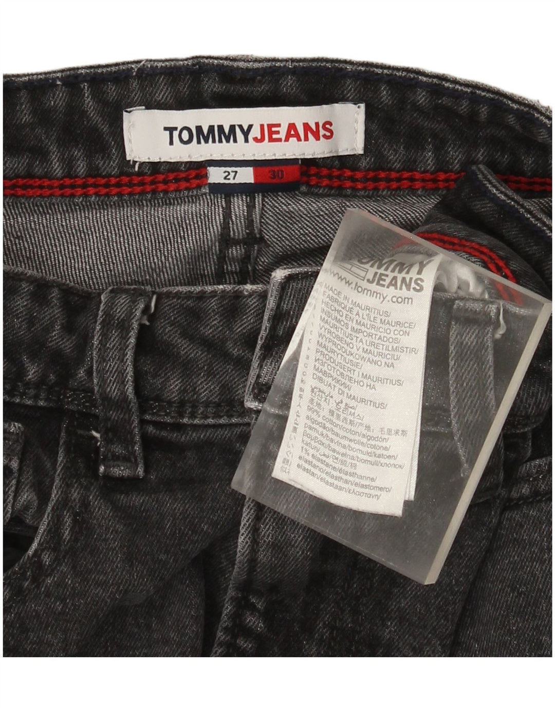 Tommy Hilfiger Straight Jeans til mænd W27 L26 Grå bomuld