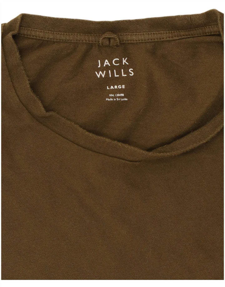 Jack Wills Herre T-Shirt Top Stor Khaki Bomuld