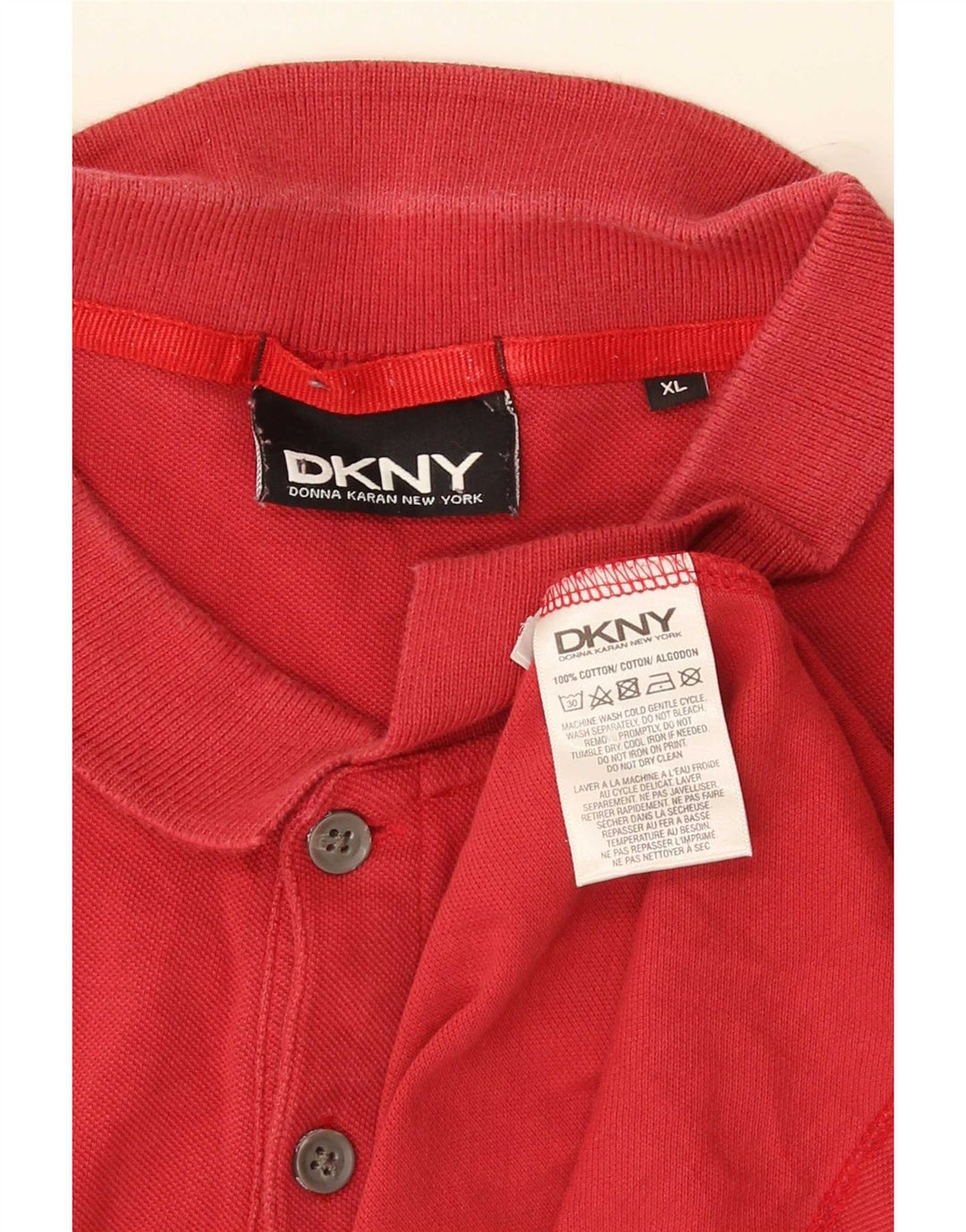 Dkny Herre Polo Shirt XL Rød Bomuld