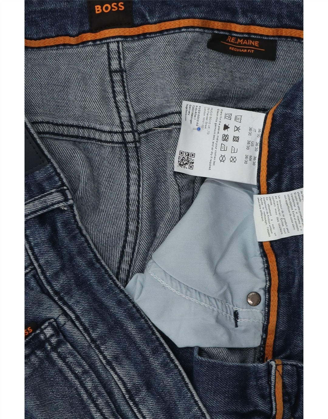 Hugo Boss Herre Regular Fit Straight Jeans W30 L30 Blå Bomuld