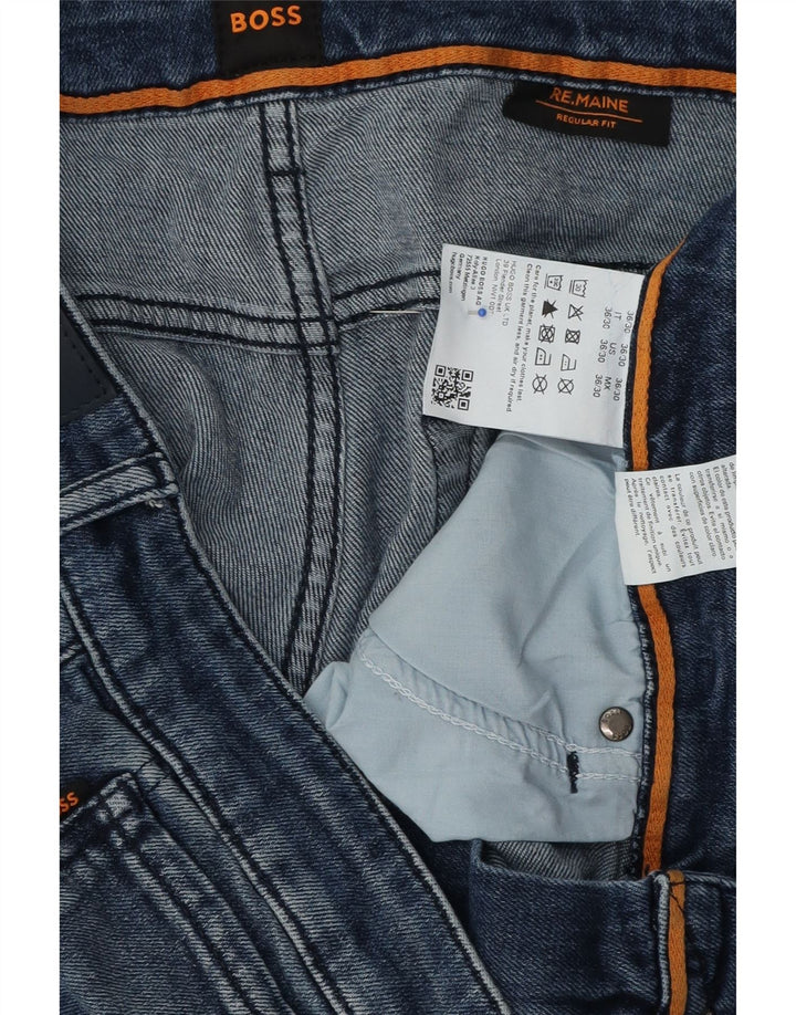 Hugo Boss Herre Regular Fit Straight Jeans W30 L30 Blå Bomuld