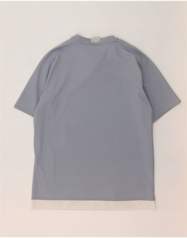Adidas Mens Climalite T-Shirt Top Medium Blue Colourblock Polyester