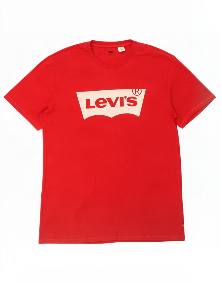 Levi's Herre grafisk T-shirt Top Stor rød bomuld