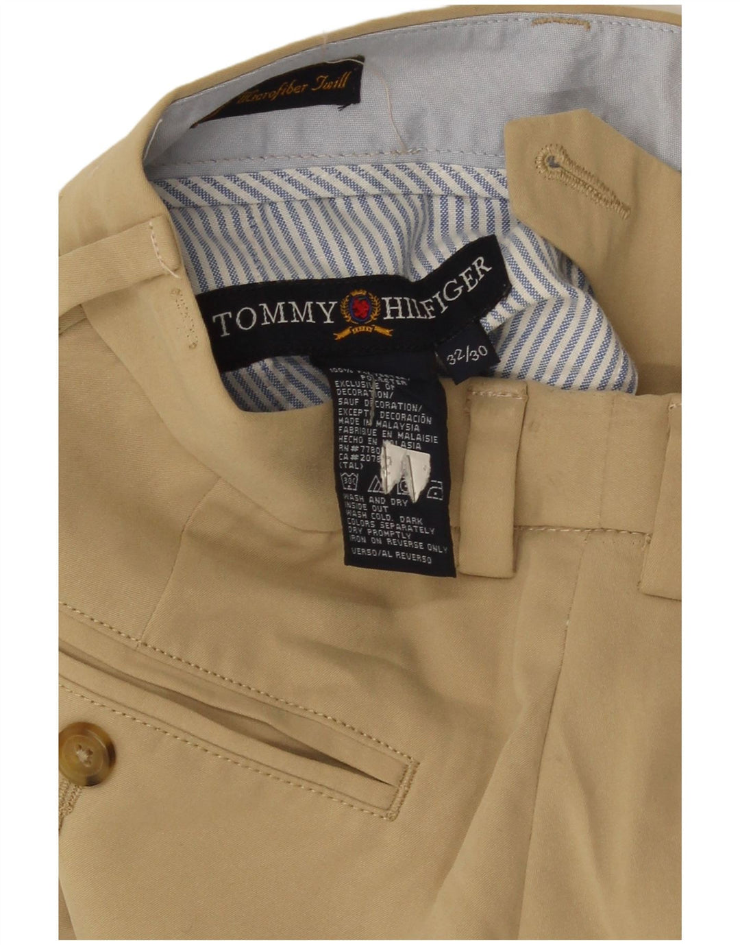 Tommy Hilfiger Herre Slim Chino Bukser W32 L30 Beige Polyester