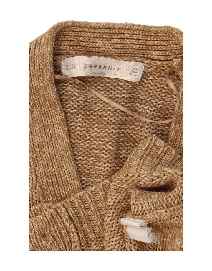 ZARA Womens Cardigan Sweater UK 10 Small Beige Cotton Vintage Zara and Second-Hand Zara from Messina Hembry 